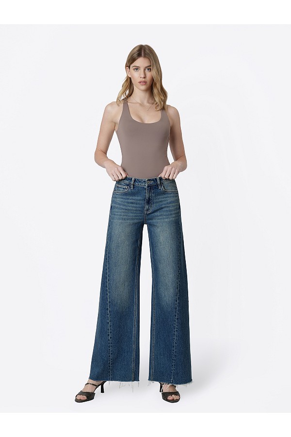 HIGH RISE SIDE SEAMED TINTED DARK W...