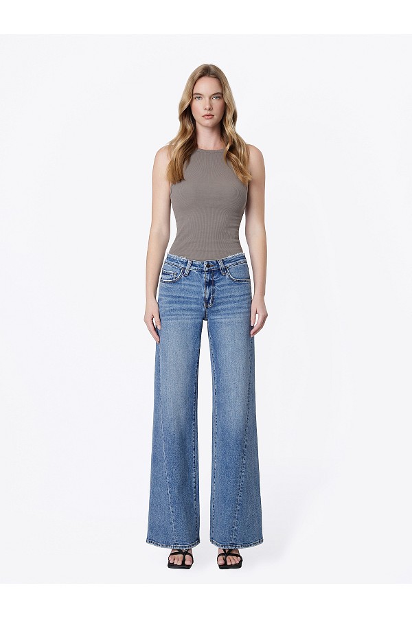 MID RISE DISTRESSED WAISTBAND TWIST...