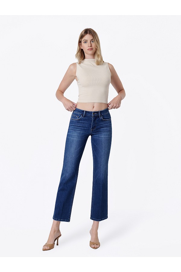 MID RISE TROUSER FOLD CREASED DARK ...