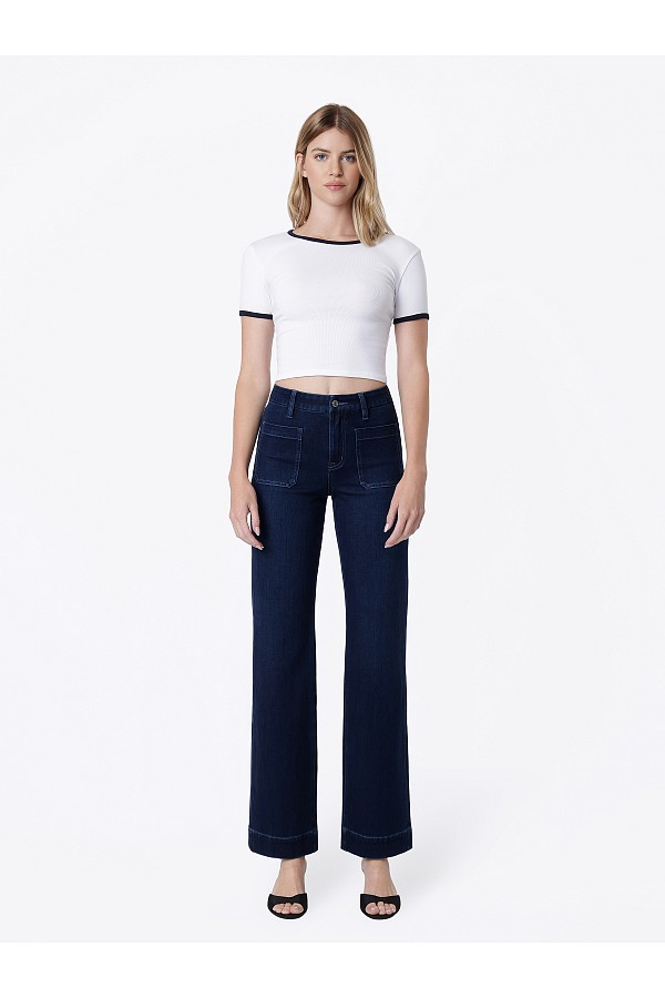 HIGH RISE PATCH POCKET DARK BLUE TI...
