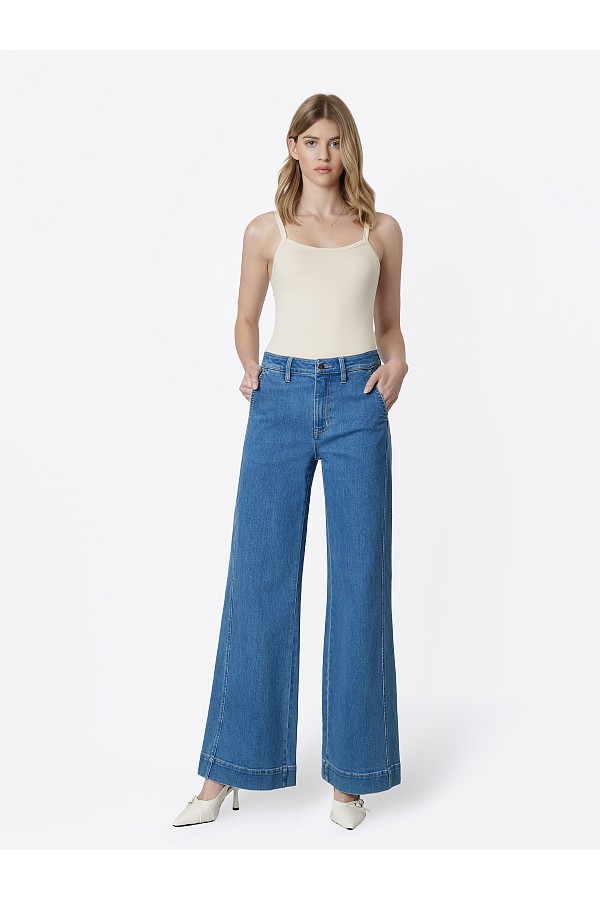 HIGH RISE SIDE PANEL TROUSER POCKET...